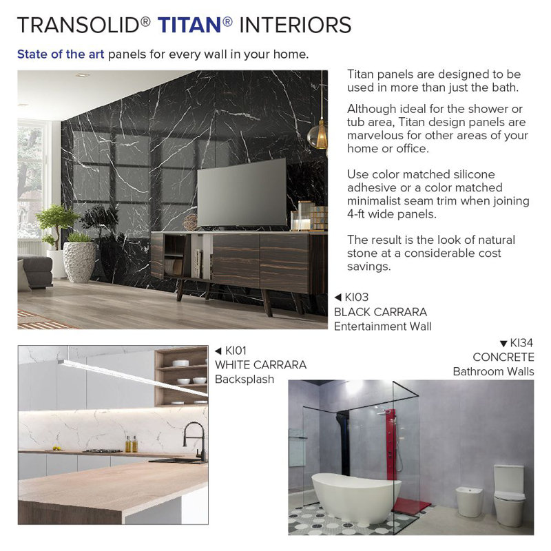 Transolid Titan Shower Wall Kit | Wayfair